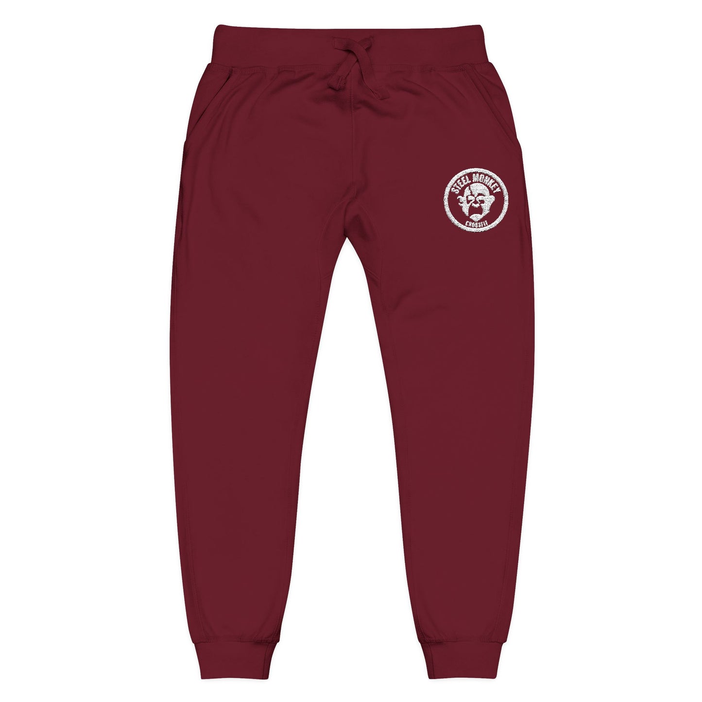 Embroidered Coral Fleece Sweatpants — Cozy Joggers with Small Chest Crest