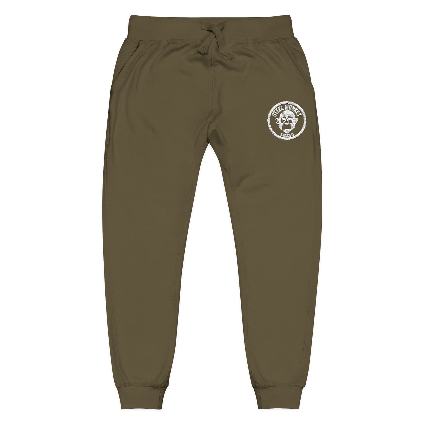 Embroidered Coral Fleece Sweatpants — Cozy Joggers with Small Chest Crest