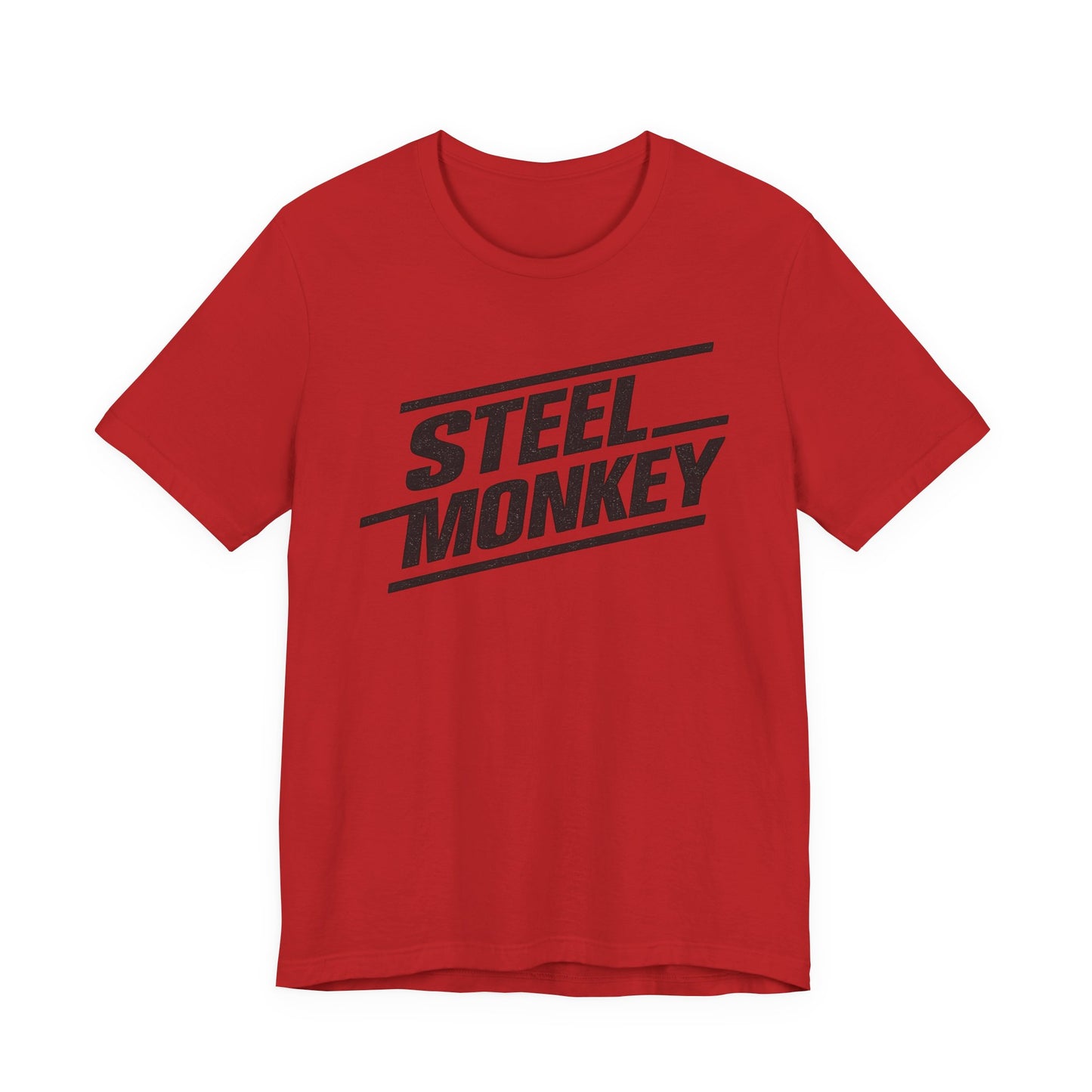 Steel Monkey Retro Diagonal Logo Tee - Bella + Canvas