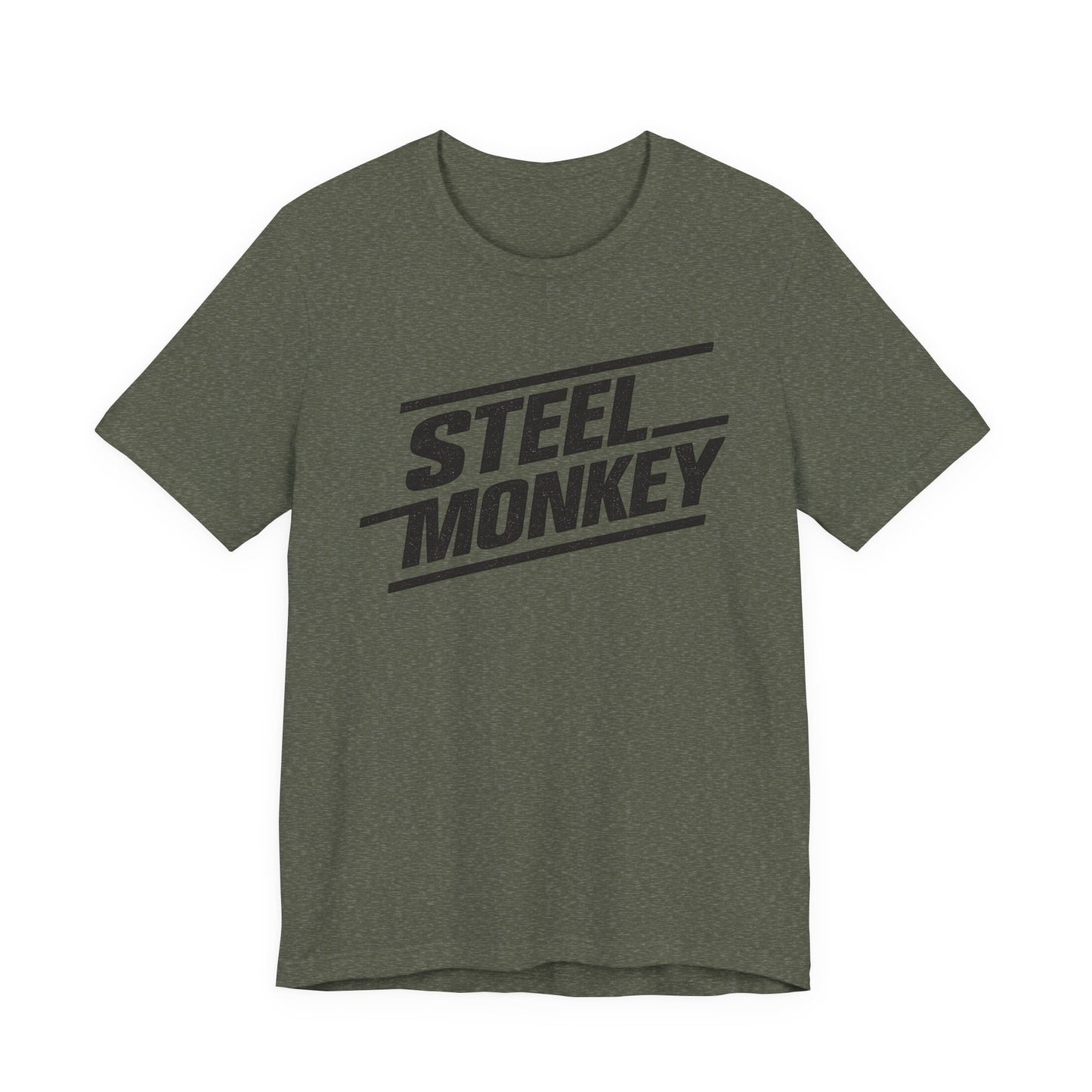 Steel Monkey Retro Diagonal Logo Tee - Bella + Canvas