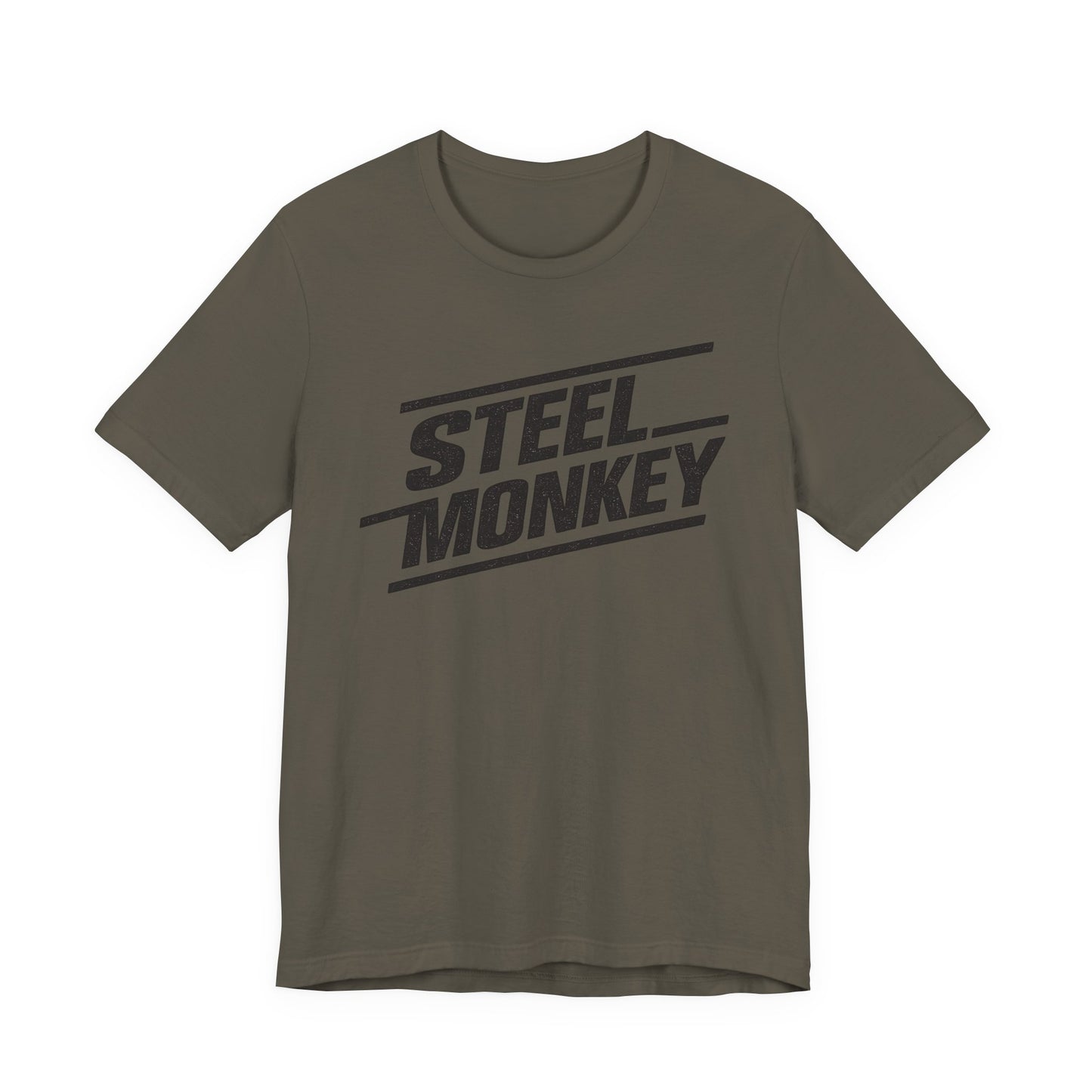 Steel Monkey Retro Diagonal Logo Tee - Bella + Canvas