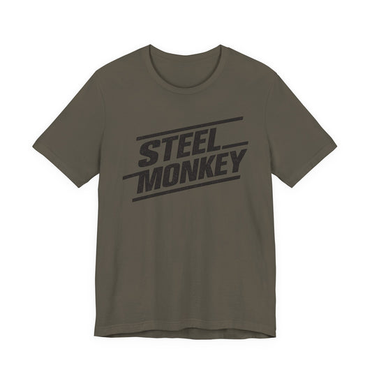Steel Monkey Retro Diagonal Logo Tee - Bella + Canvas