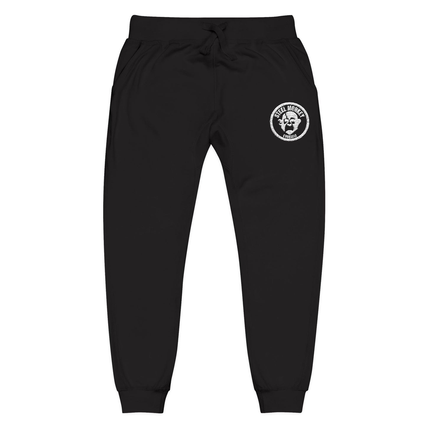 Embroidered Coral Fleece Sweatpants — Cozy Joggers with Small Chest Crest
